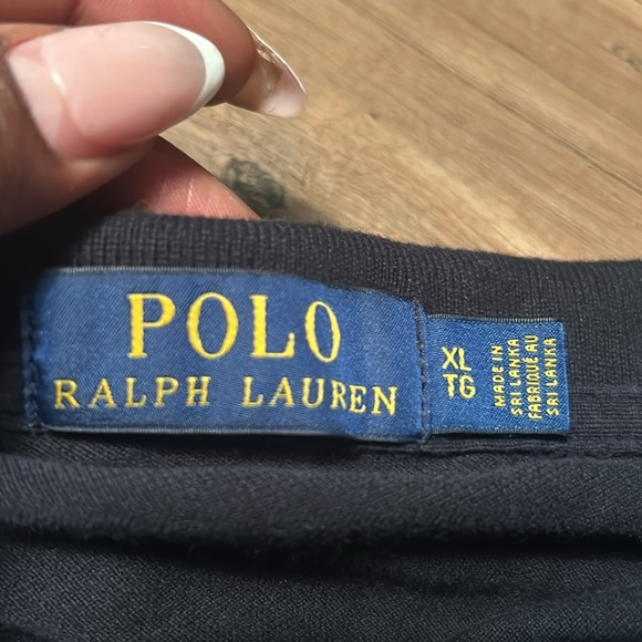 VTG 80s POLO by Ralph Lauren Navy Yellow Burgundy Lightweight Turtleneck Sz XL - Picture 3 of 5